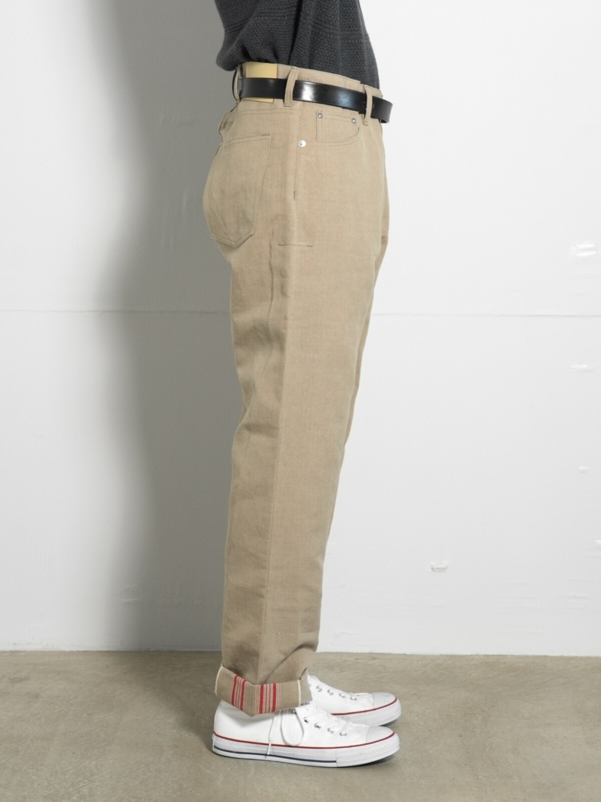 リワークワイドリネンパンツ -アンティークセルビッジリネン- - セブン