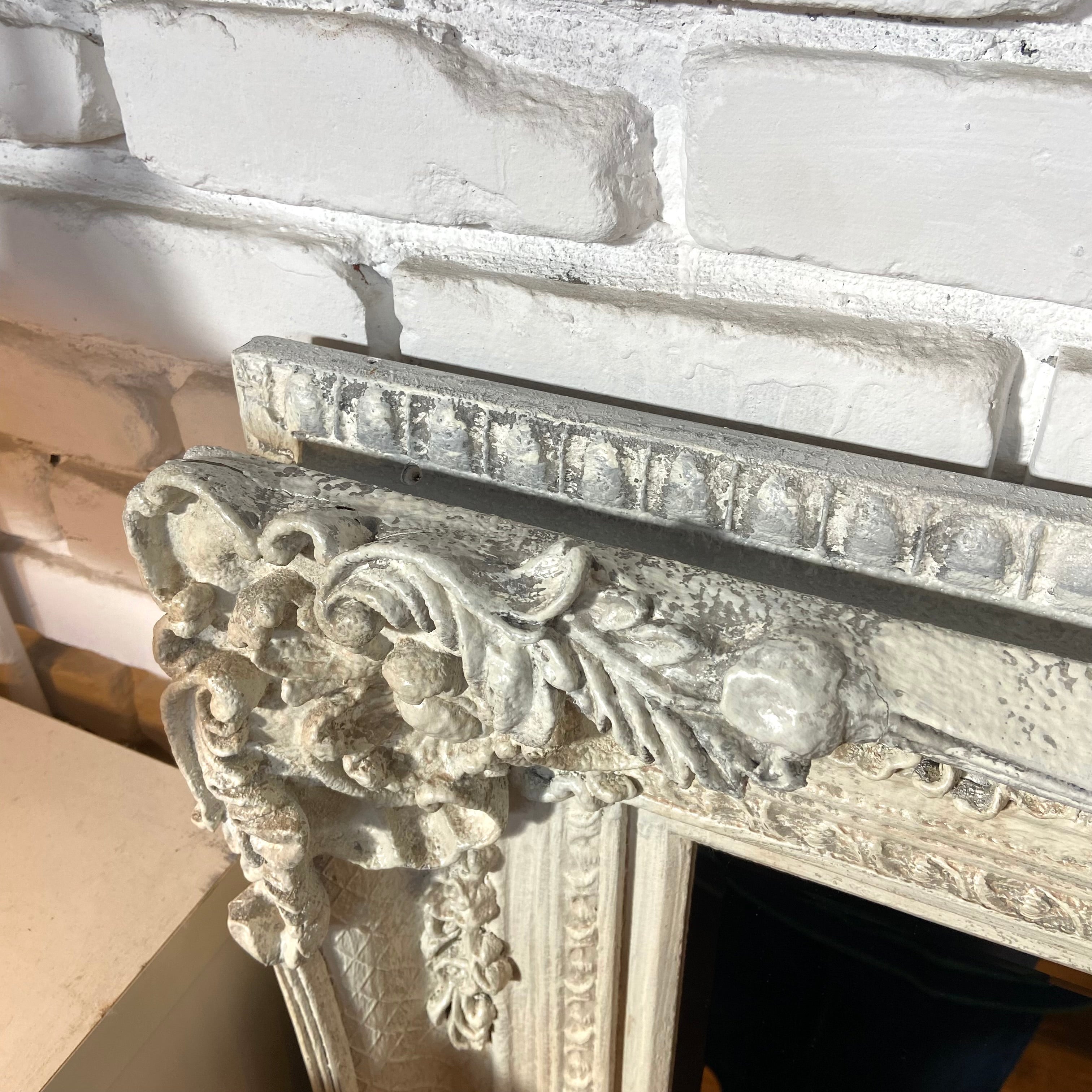 アンティーク調 全身鏡 ミラー 姿見 ホワイト シャビー 【大】 中古