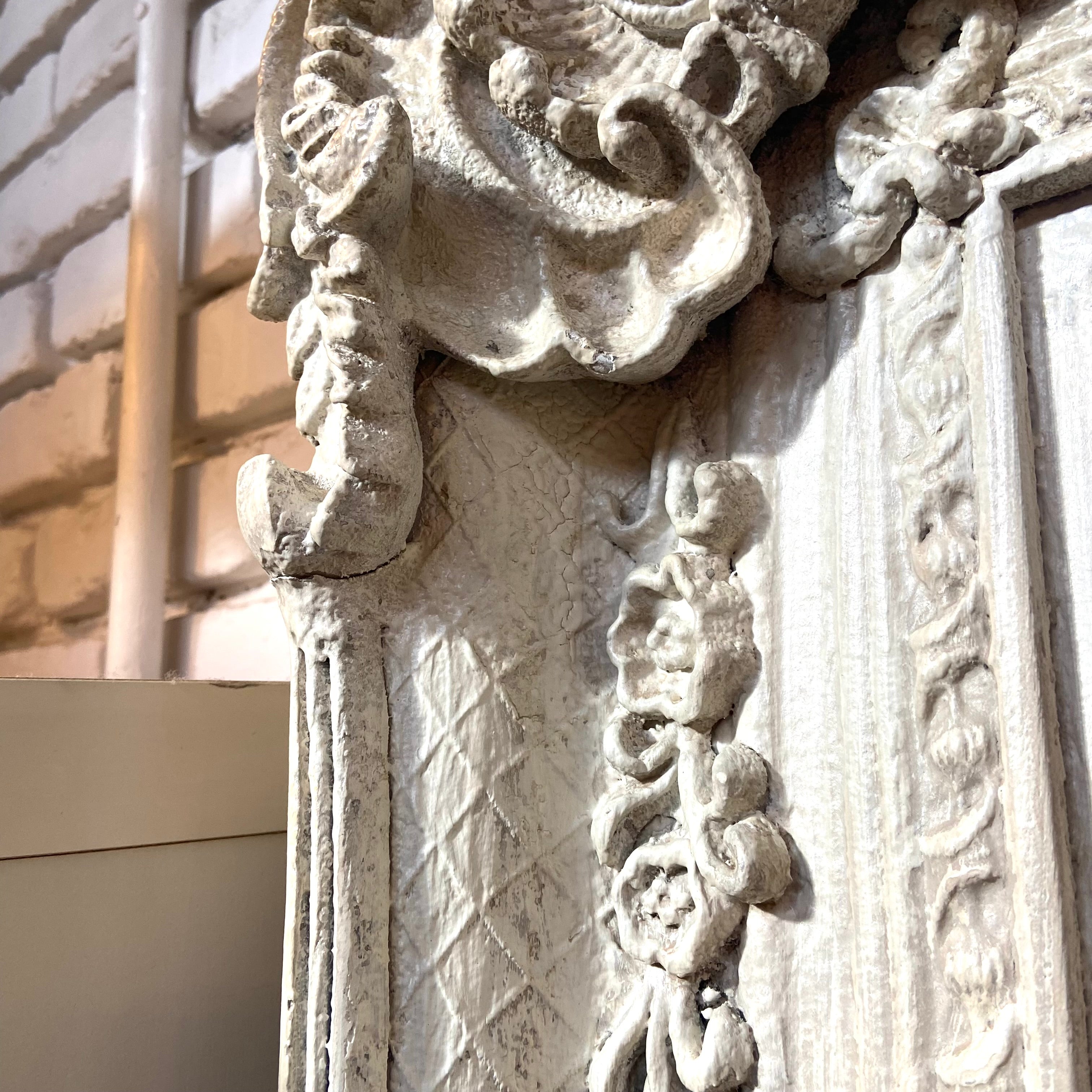 アンティーク調 全身鏡 ミラー 姿見 ホワイト シャビー 【大】 中古