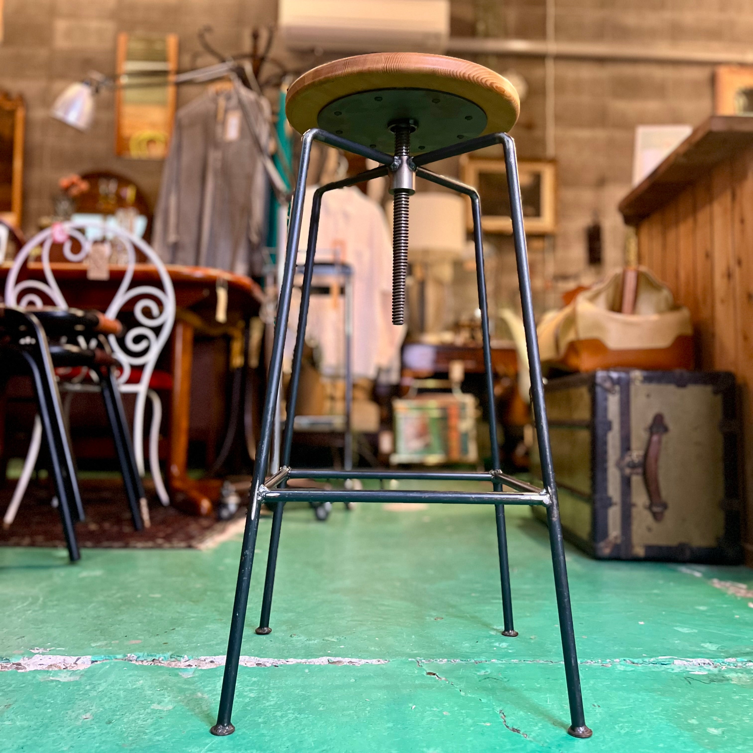 ウッド＆アイアン バースツール ハイスツール カウンターチェア 中古