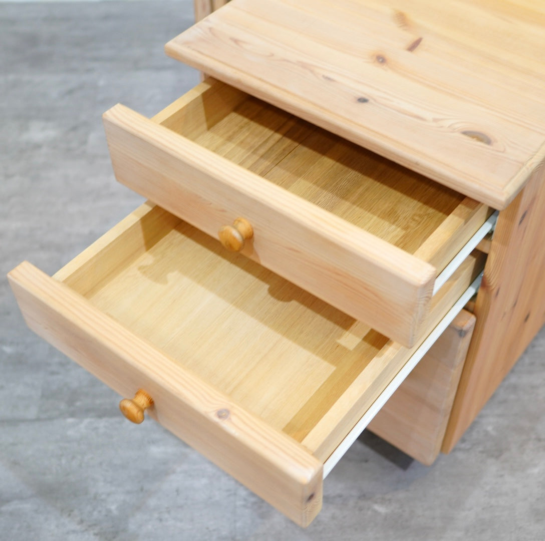 シャルドネ / CHARDONNAY パイン材 デスク本棚 ワゴン付き 中古 学習机