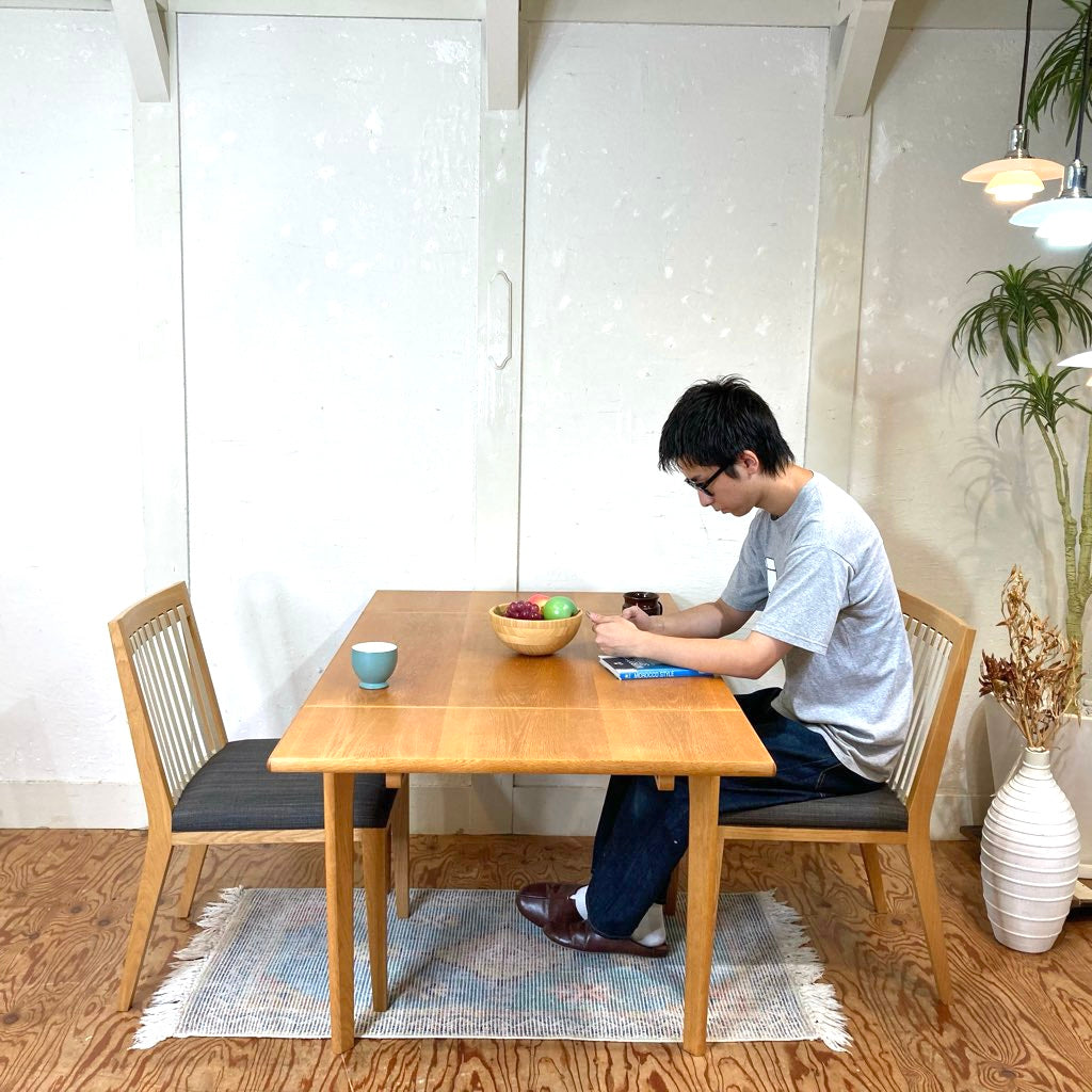 日進木工 オーク材 伸長式 ダイニングテーブル ヴィンテージ 中古