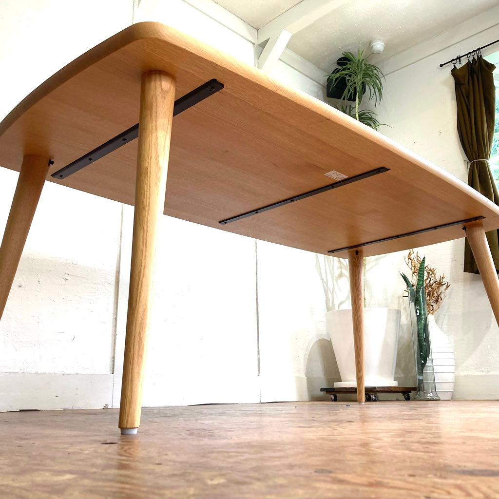 柏木工 ダイニングテーブル 180㎝ オーク無垢 中古 大きい 木 丸い