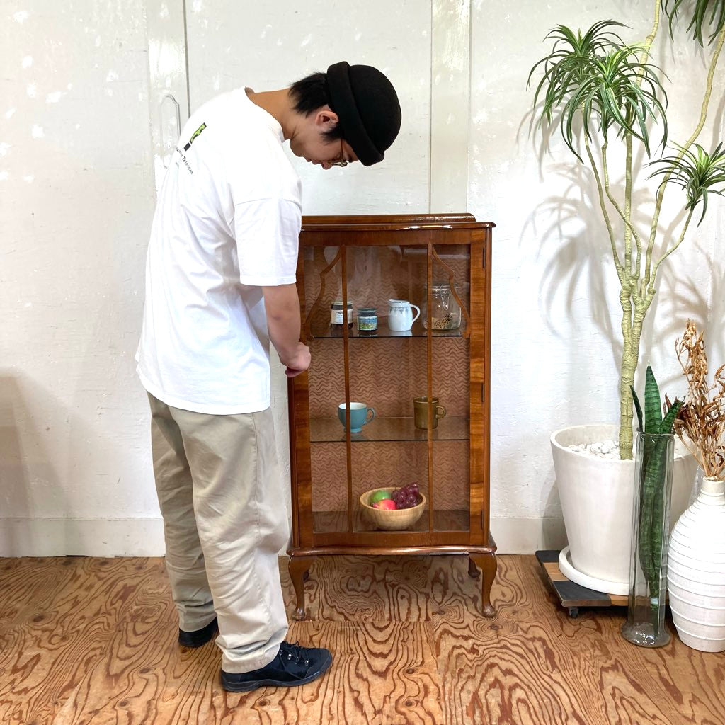 英国アンティーク 飾り棚 ディスプレイキャビネット コレクション