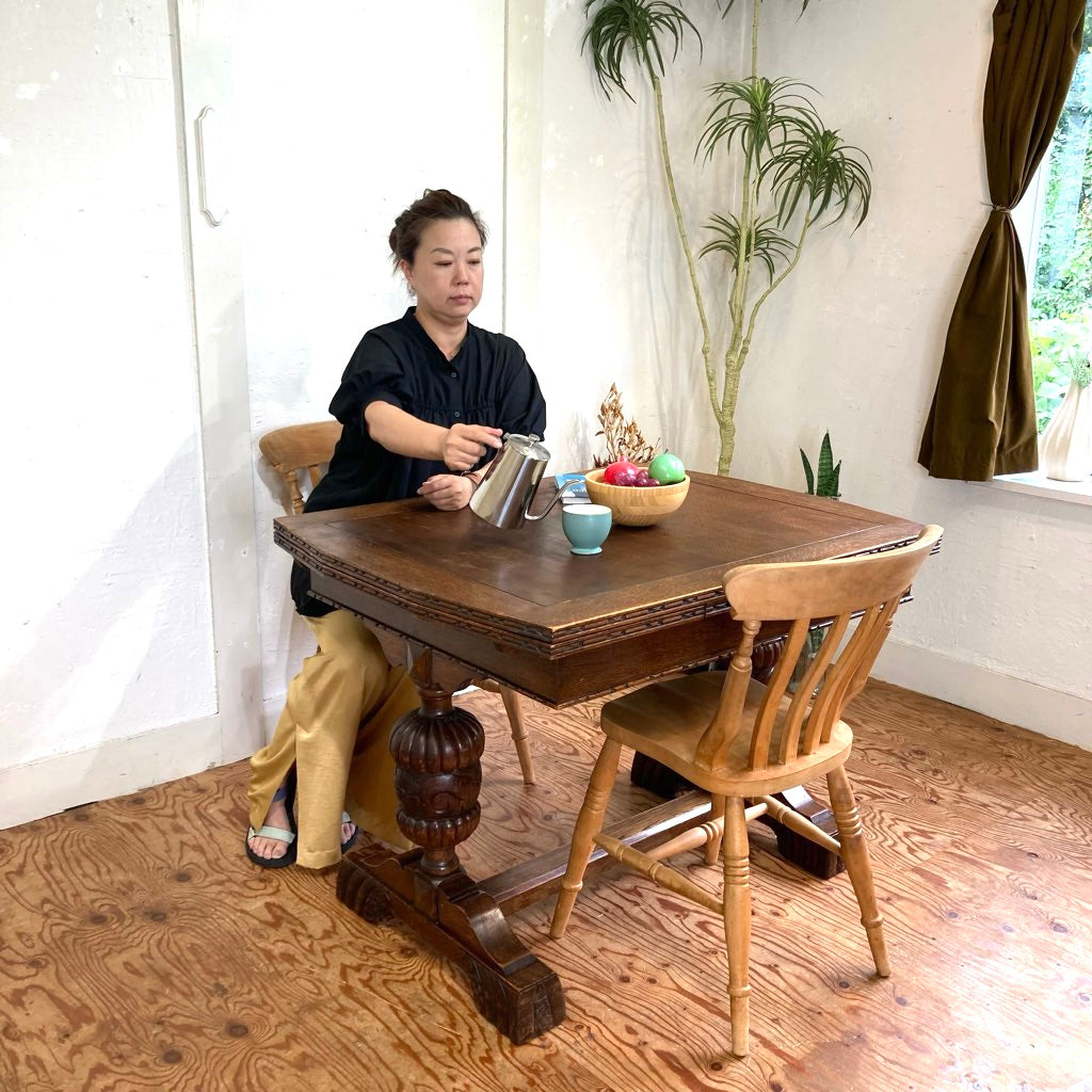 英国アンティーク ドローリーフテーブル ダイニングテーブル