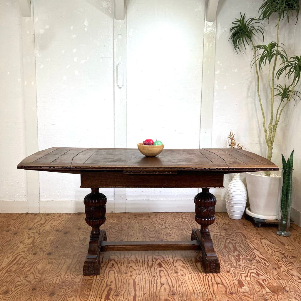 英国アンティーク ドローリーフテーブル ダイニングテーブル