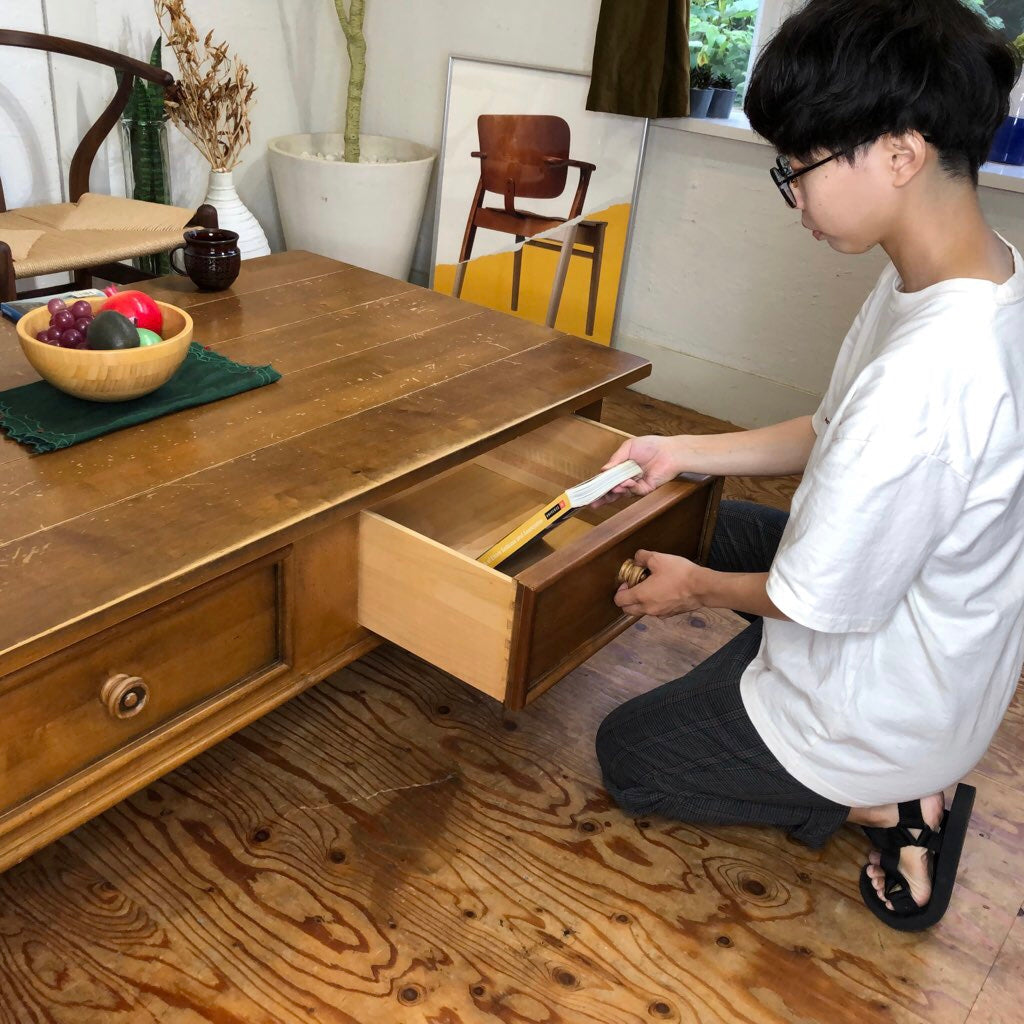 イーセンアーレン / ETHAN ALLEN ツードロアーリビングテーブル 収納付