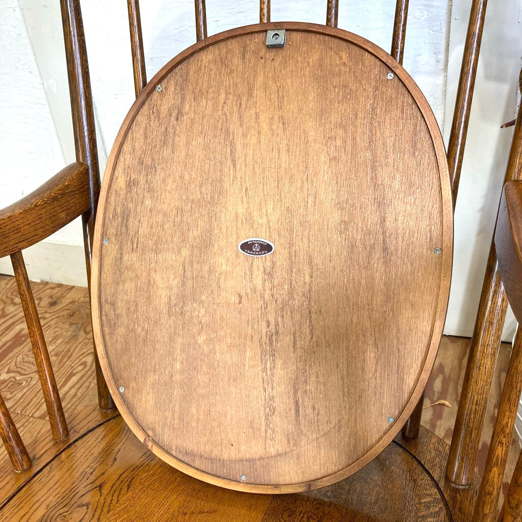 秋田木工 ウォールミラー 柳宗理 小判型 小 鏡 曲木 中古 シンプル 和