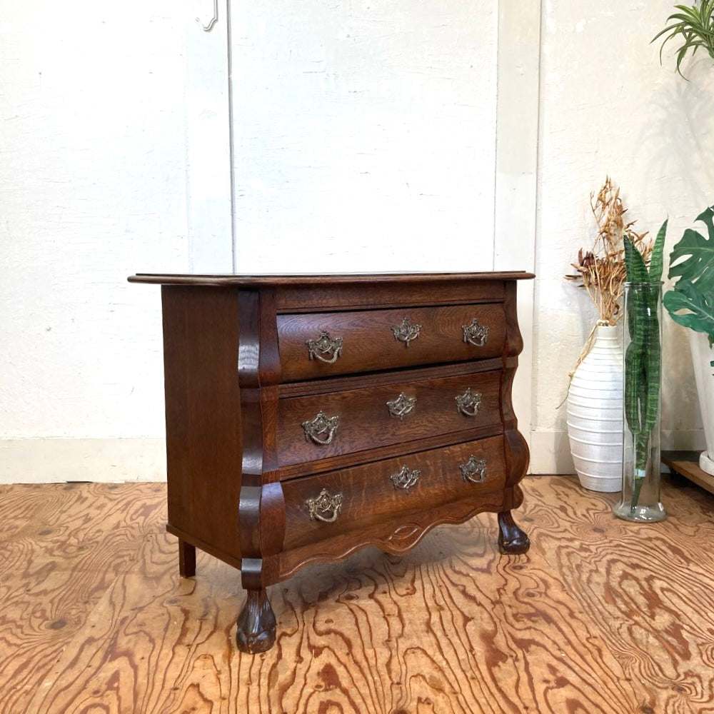 アンティーク 3段チェスト コモード型 中古 引出し 収納 かわいい