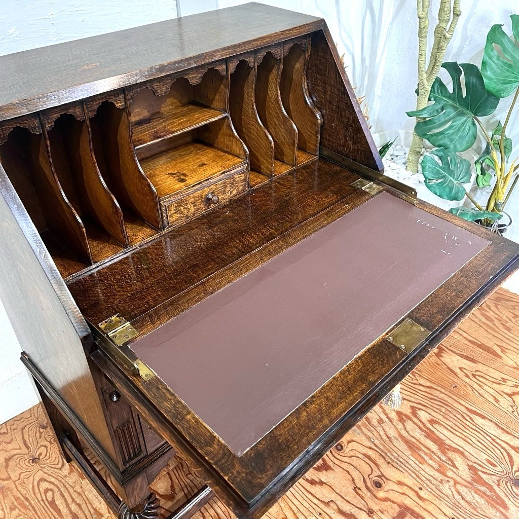 アンティーク ライティングビューロー キャビネット チェスト デスク