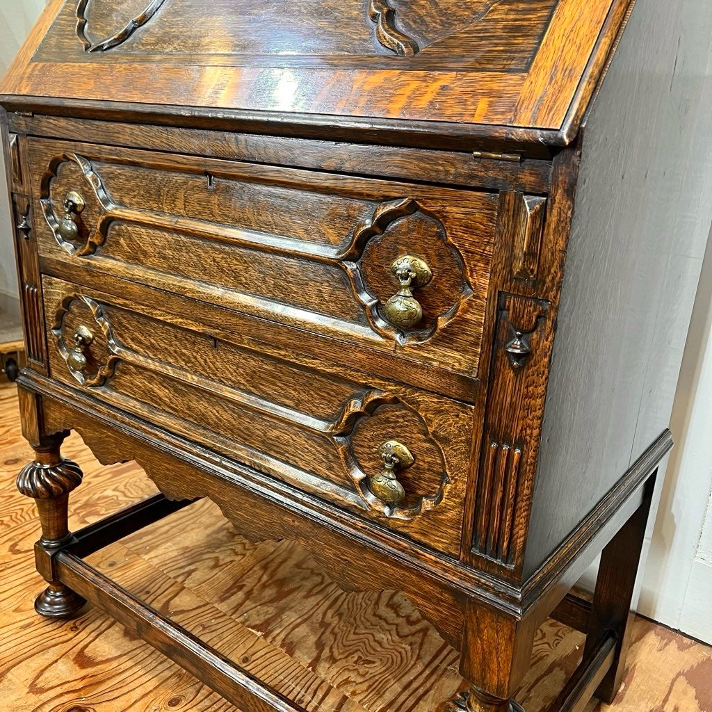 アンティーク ライティングビューロー キャビネット チェスト デスク