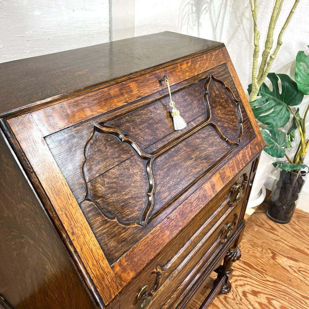 アンティーク ライティングビューロー キャビネット チェスト デスク