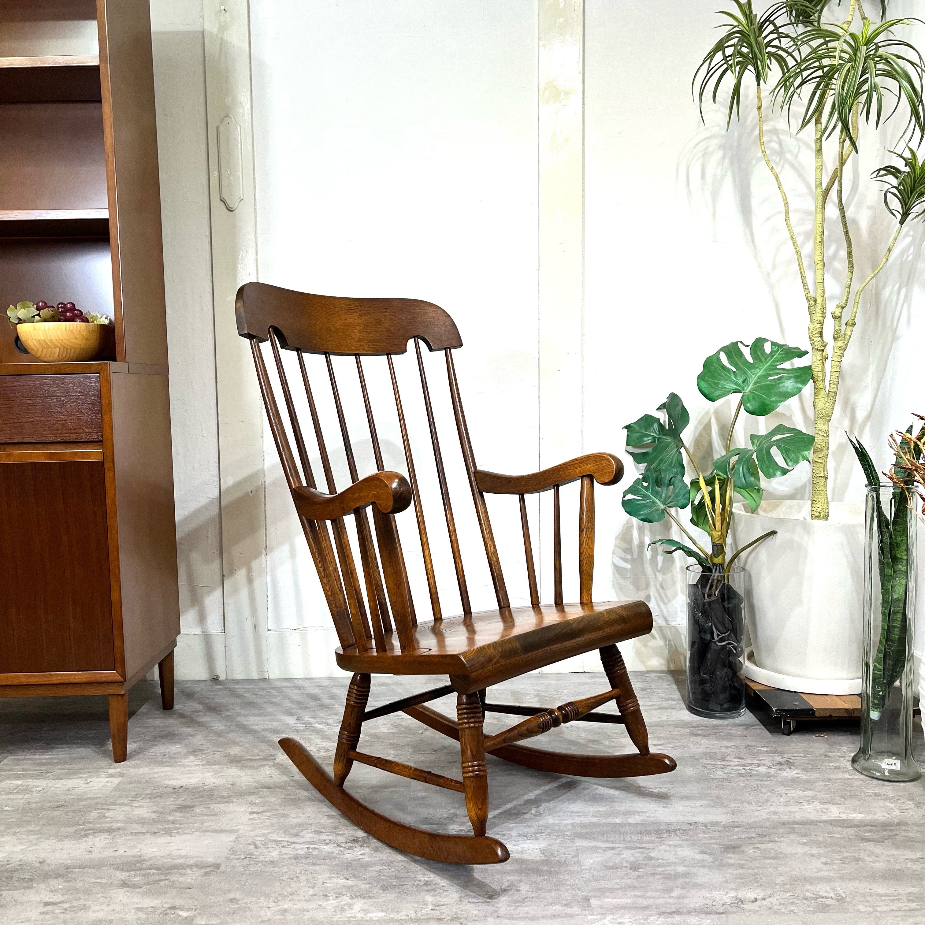 飛騨産業 / HIDA 穂高 ロッキングチェア キツツキマーク 中古 揺れ椅子