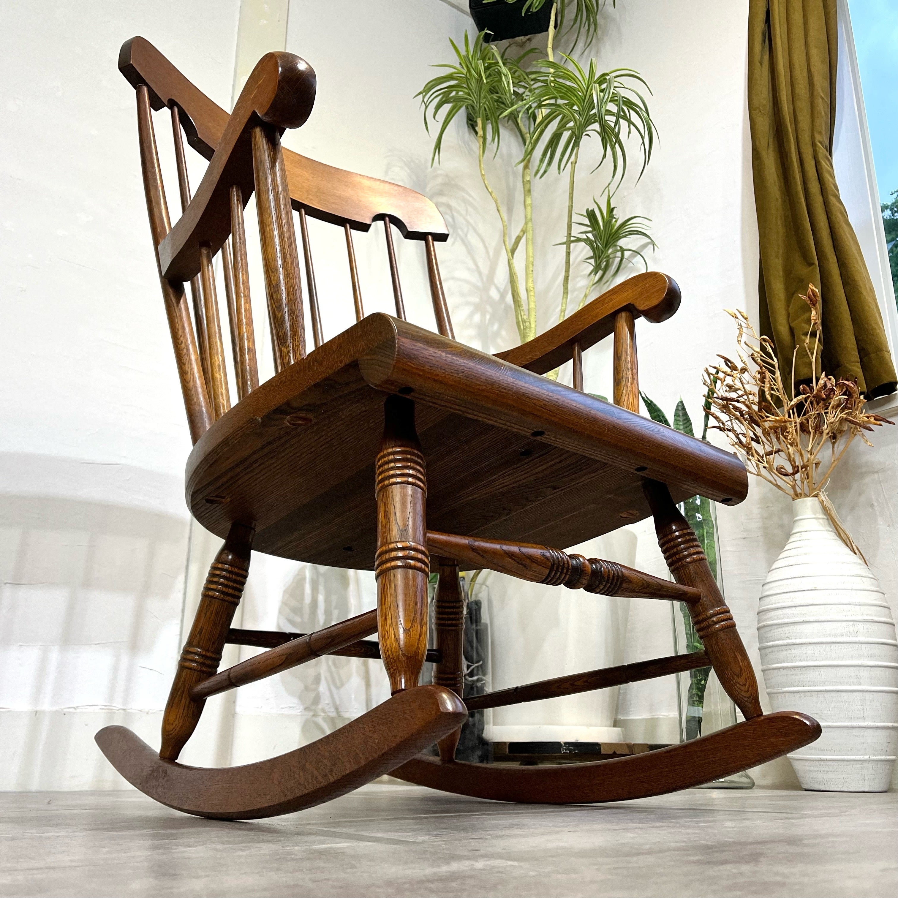 飛騨産業 / HIDA 穂高 ロッキングチェア キツツキマーク 中古 揺れ椅子