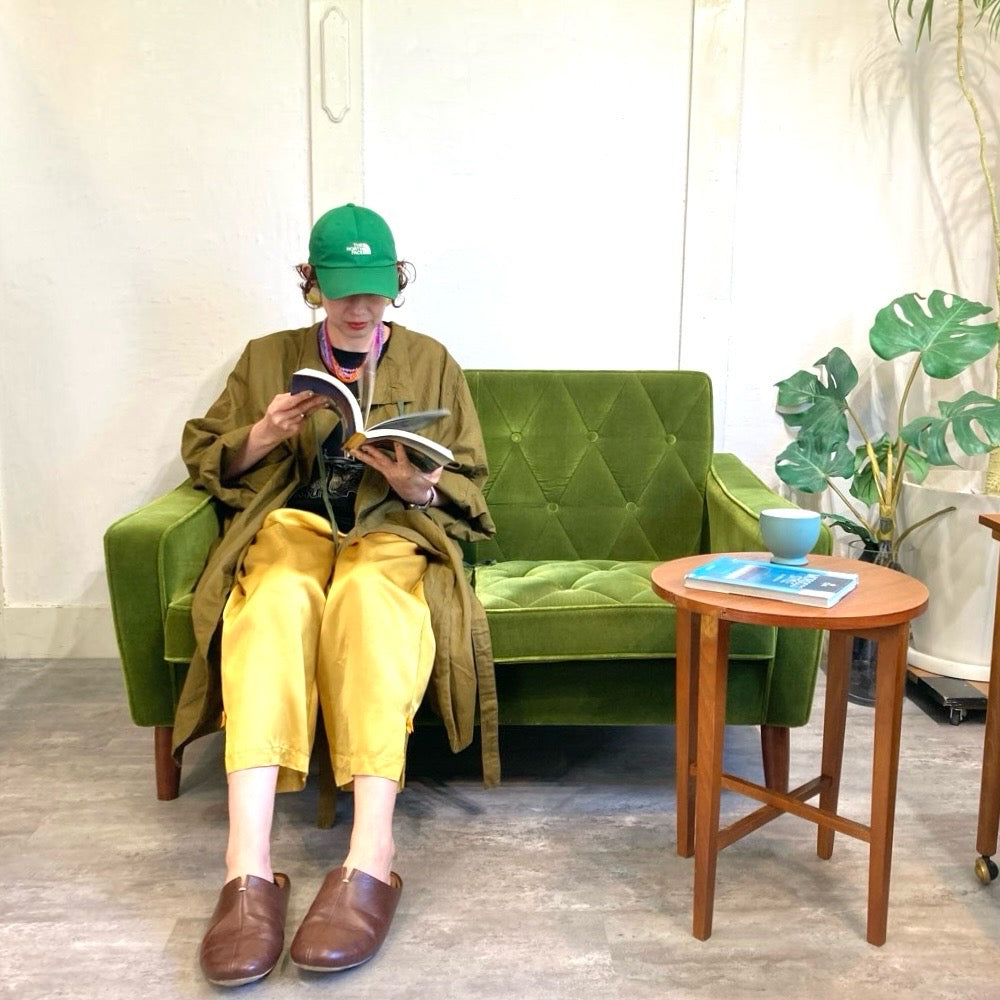 カリモク60 ロビーチェア 2シーター モケットグリーン 中古 国産