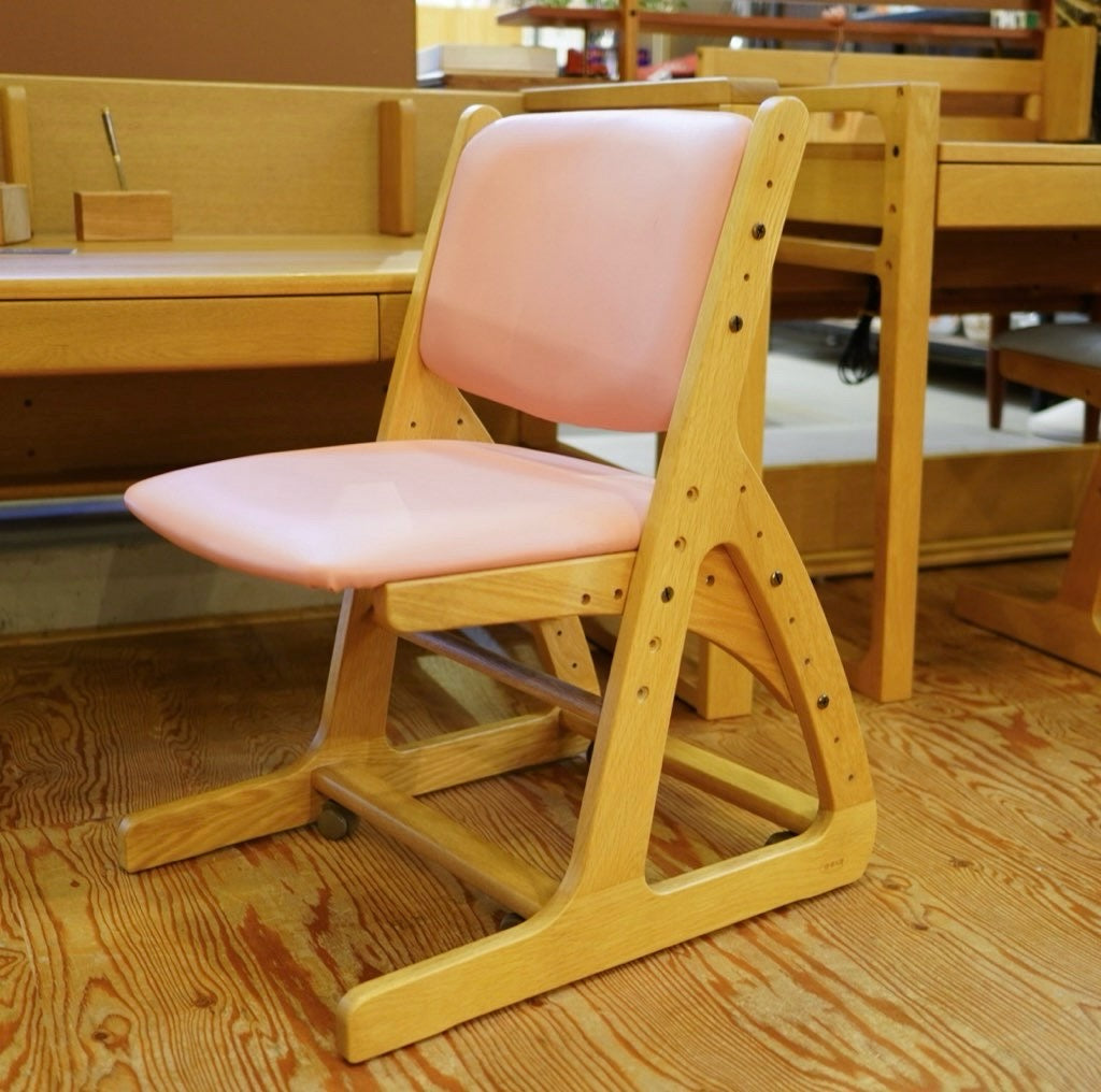 浜本工芸 学習机 NO.16＆デスクチェア セット ピンク 勉強机 木 ナラ