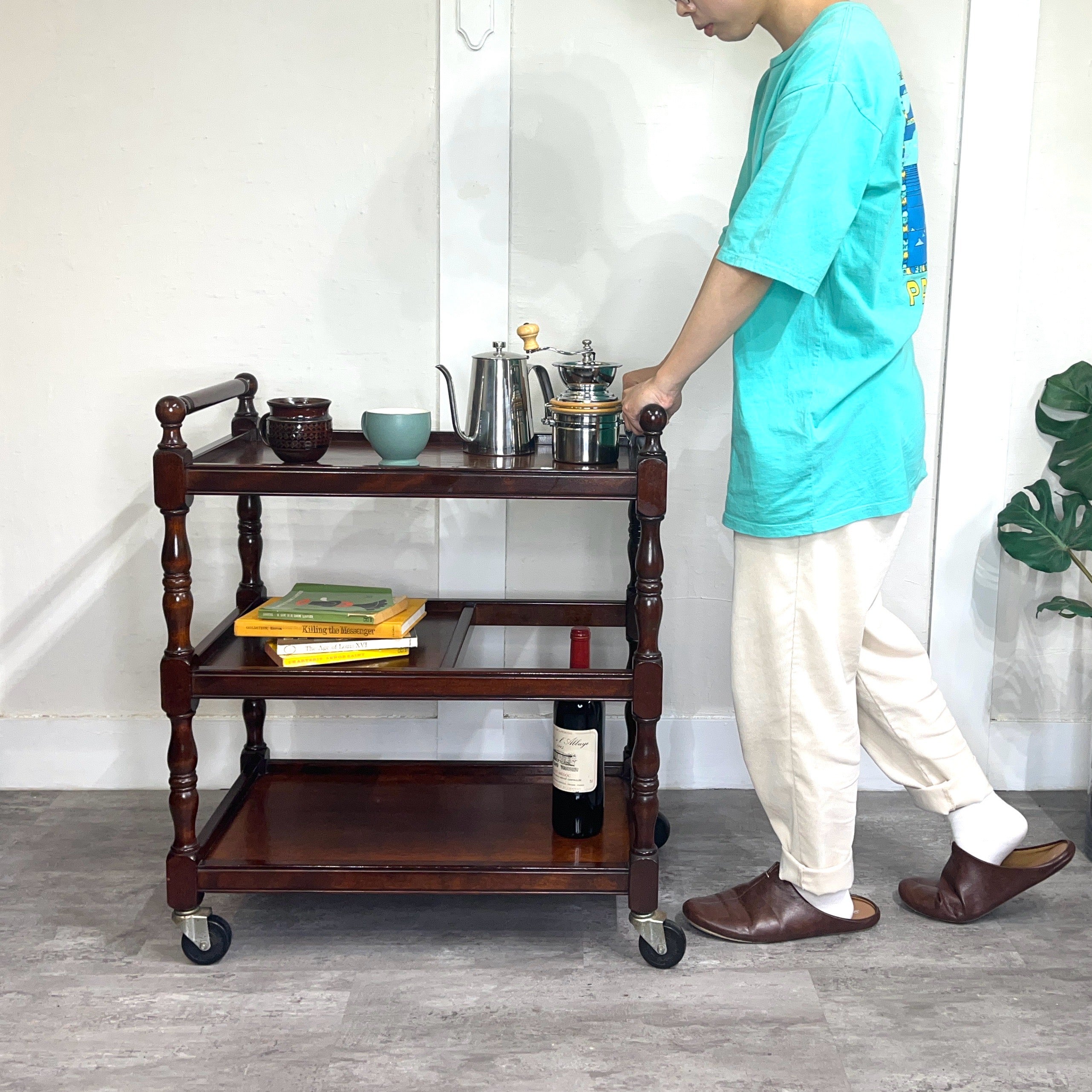 松本民芸家具 A型 ワゴン キャスター付き クラシック ティートローリー