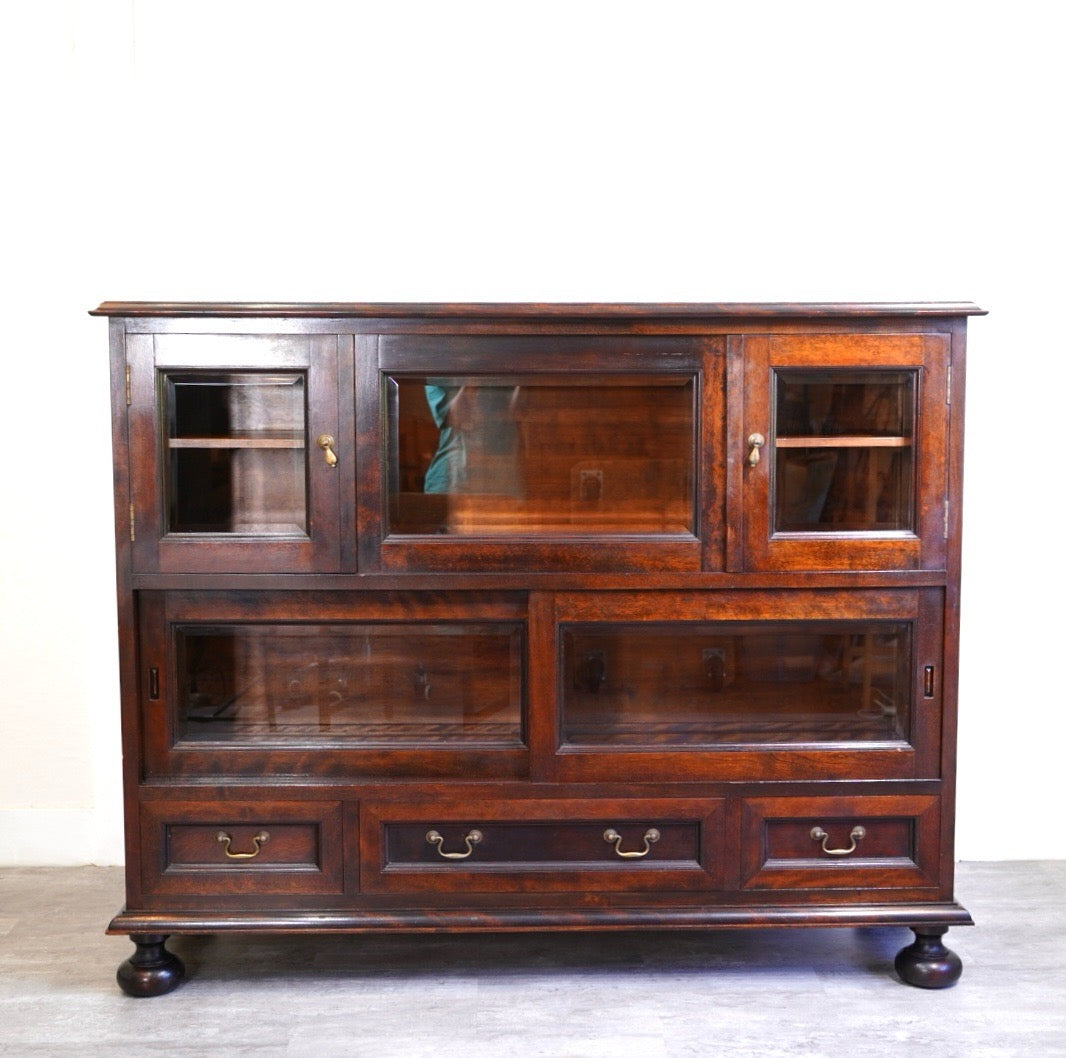 松本民芸家具 C型 サイドボード 大容量収納 ミズメザクラ 木製 木 中古