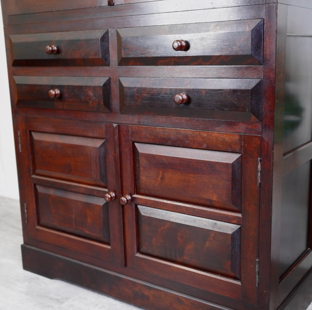 松本民芸家具 G-I型 面取食器棚 食器棚 飾り棚 ミズメザクラ 木製 木 中古