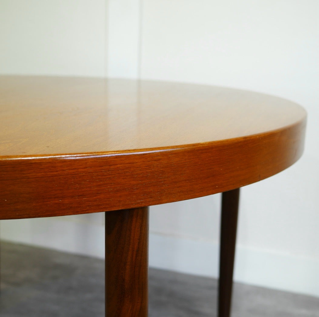 北欧ヴィンテージ エクステンションラウンドテーブル チーク材