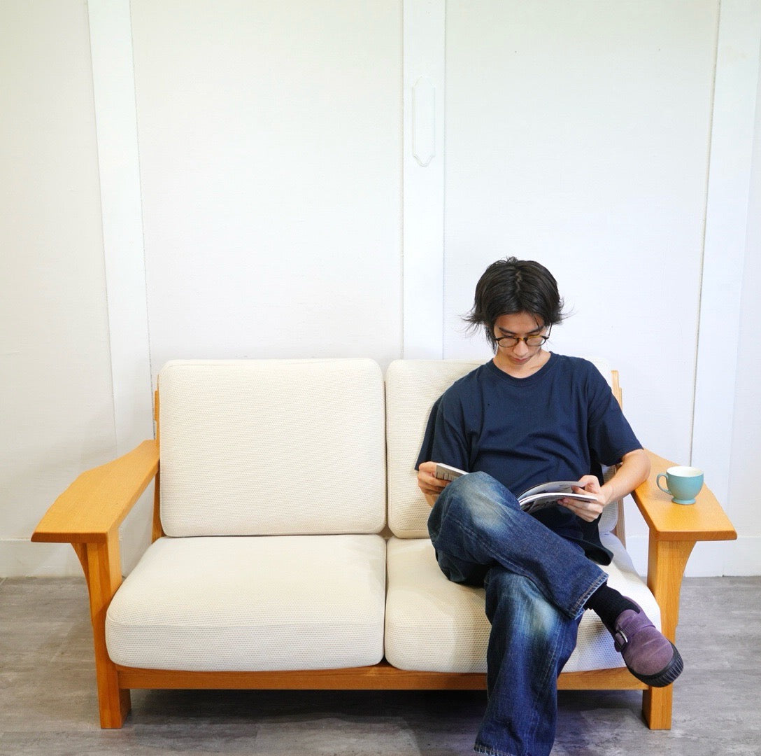 柏木工 / KASHIWA 杜シリーズ 2人掛けソファ オーク材 中古