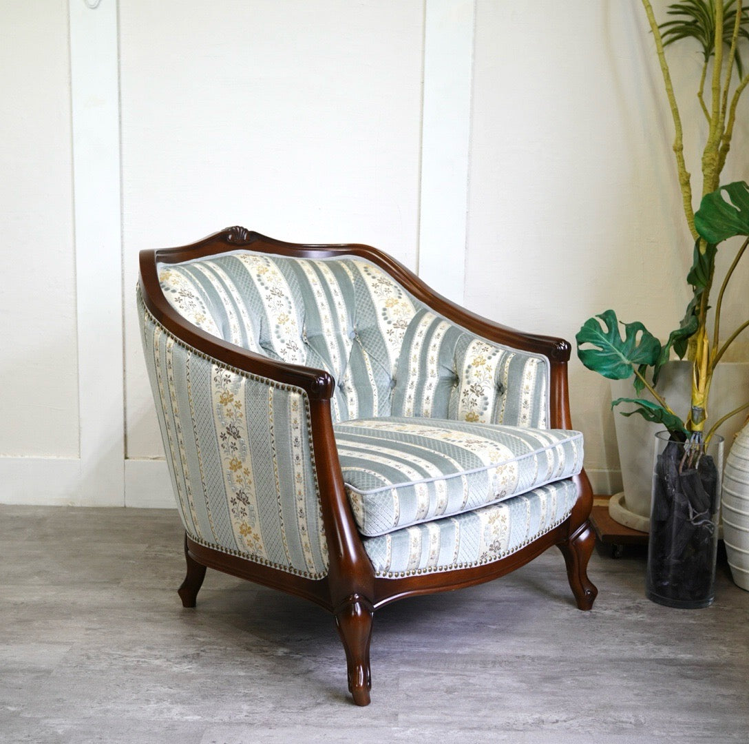 昭和レトロ マルニ木工 ボタン留めベロアソファー 二人掛けソファー