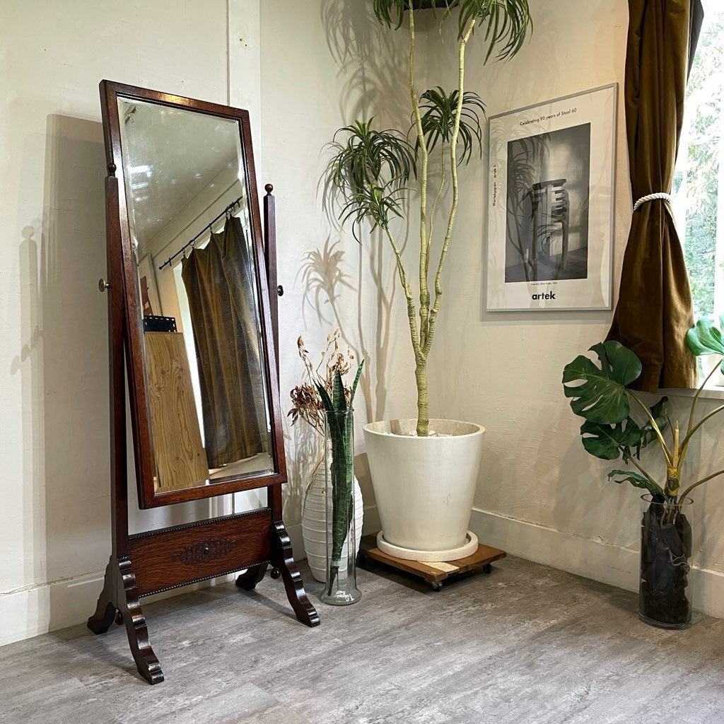 アンティーク スタンドミラー 全身鏡 姿見 シュバルミラー Lloyd's