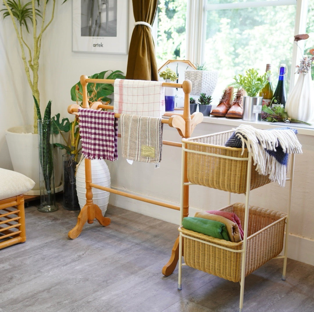 タオルハンガー ヴィンテージ 中古 木製 ナチュラル ディスプレイ 飾り