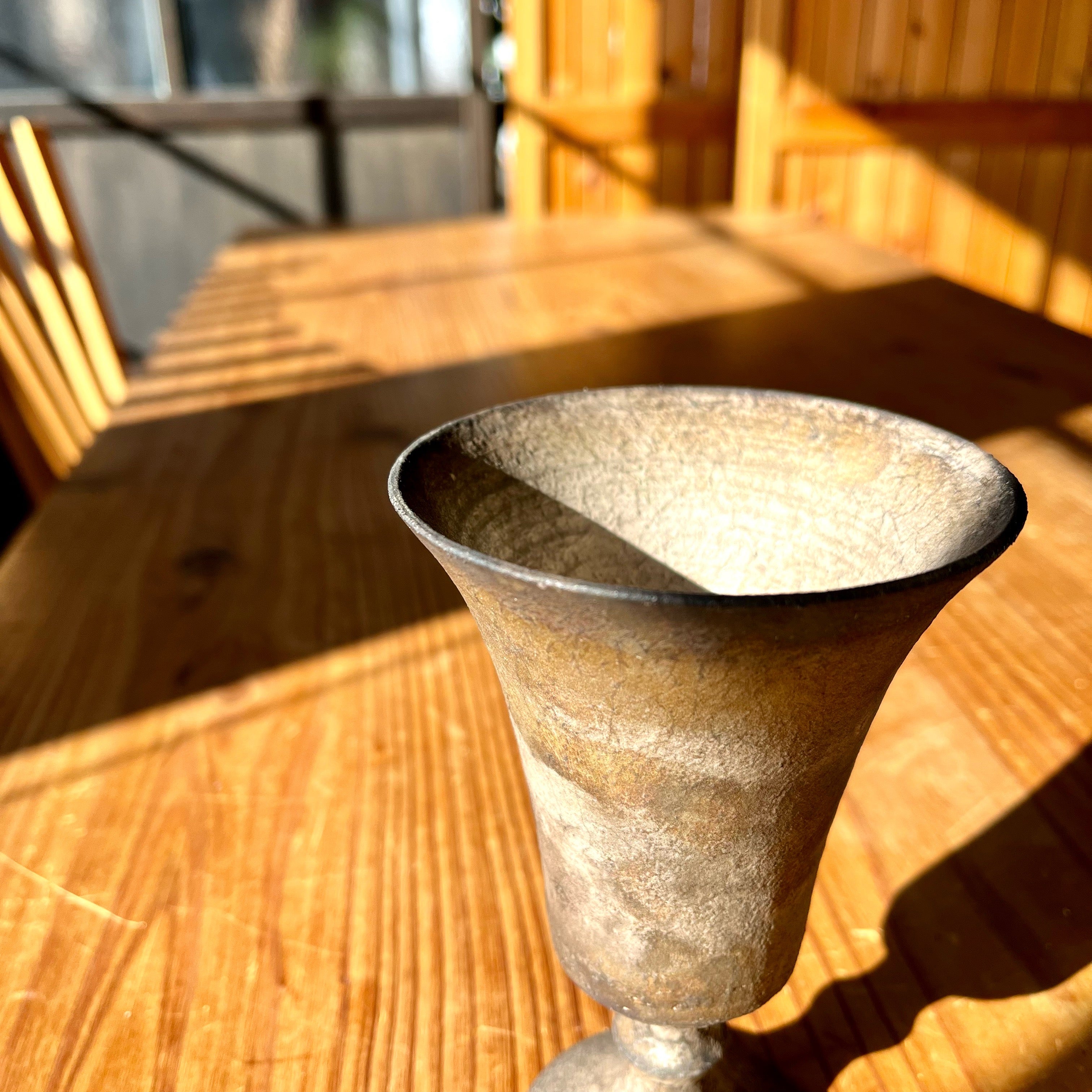 瀬川辰馬 硫化銀彩 ゴブレット 作家モノ 陶器 経年変化 中古 陶芸 陶もの