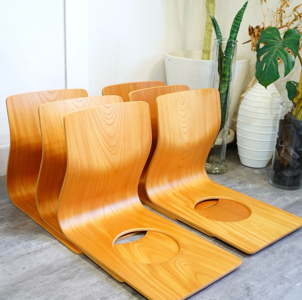 新品未使用】 天童木工 座椅子 2脚 TENDO 曲木 伝統工芸 木製 座椅子