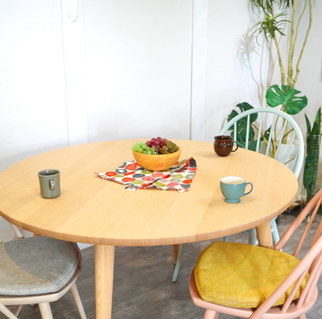 柏木工 / KASHIWA オーク材ラウンド ダイニングテーブル 中古 丸