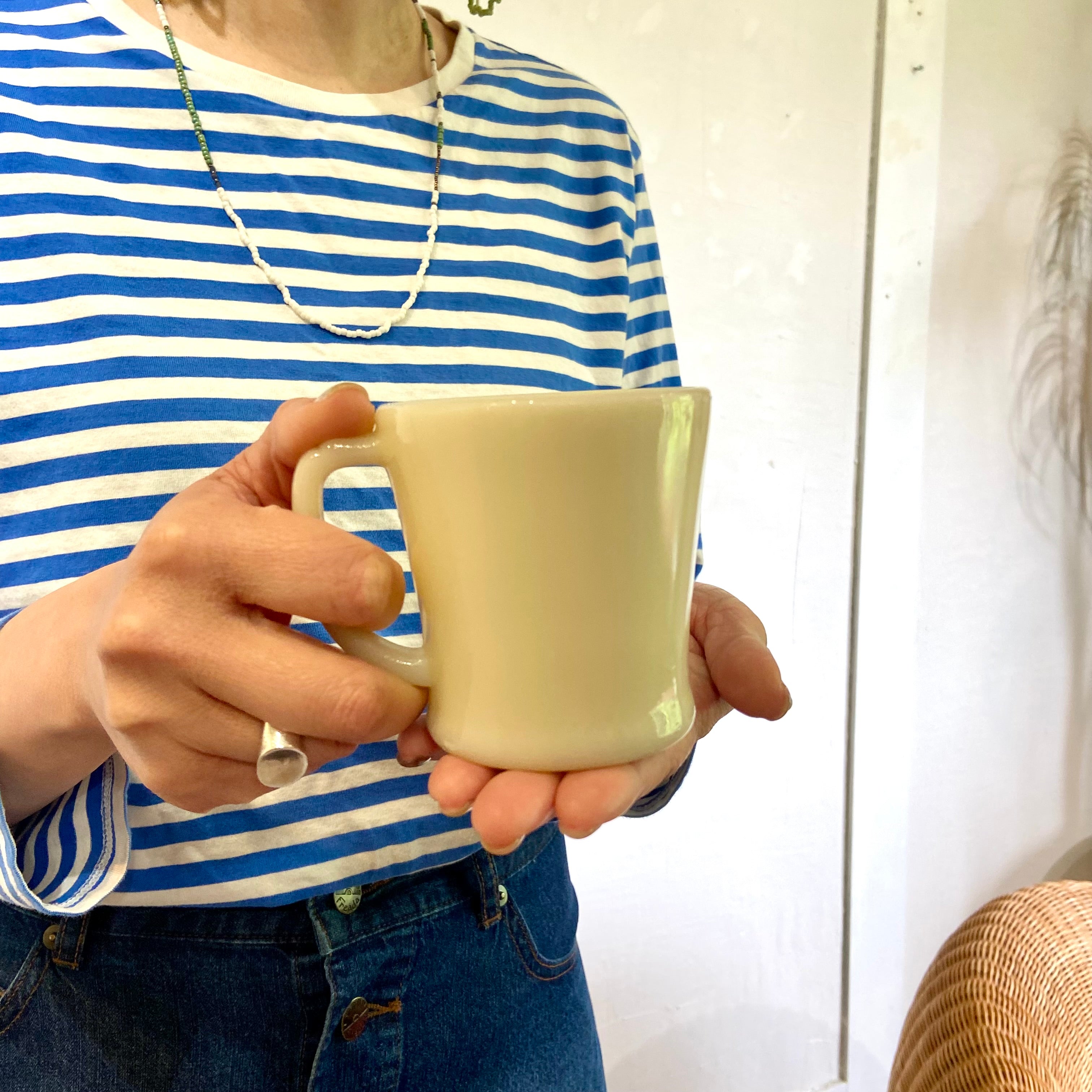 ファイヤーキング / Fire-King Dハンドルマグ アイボリー ヴィンテージ