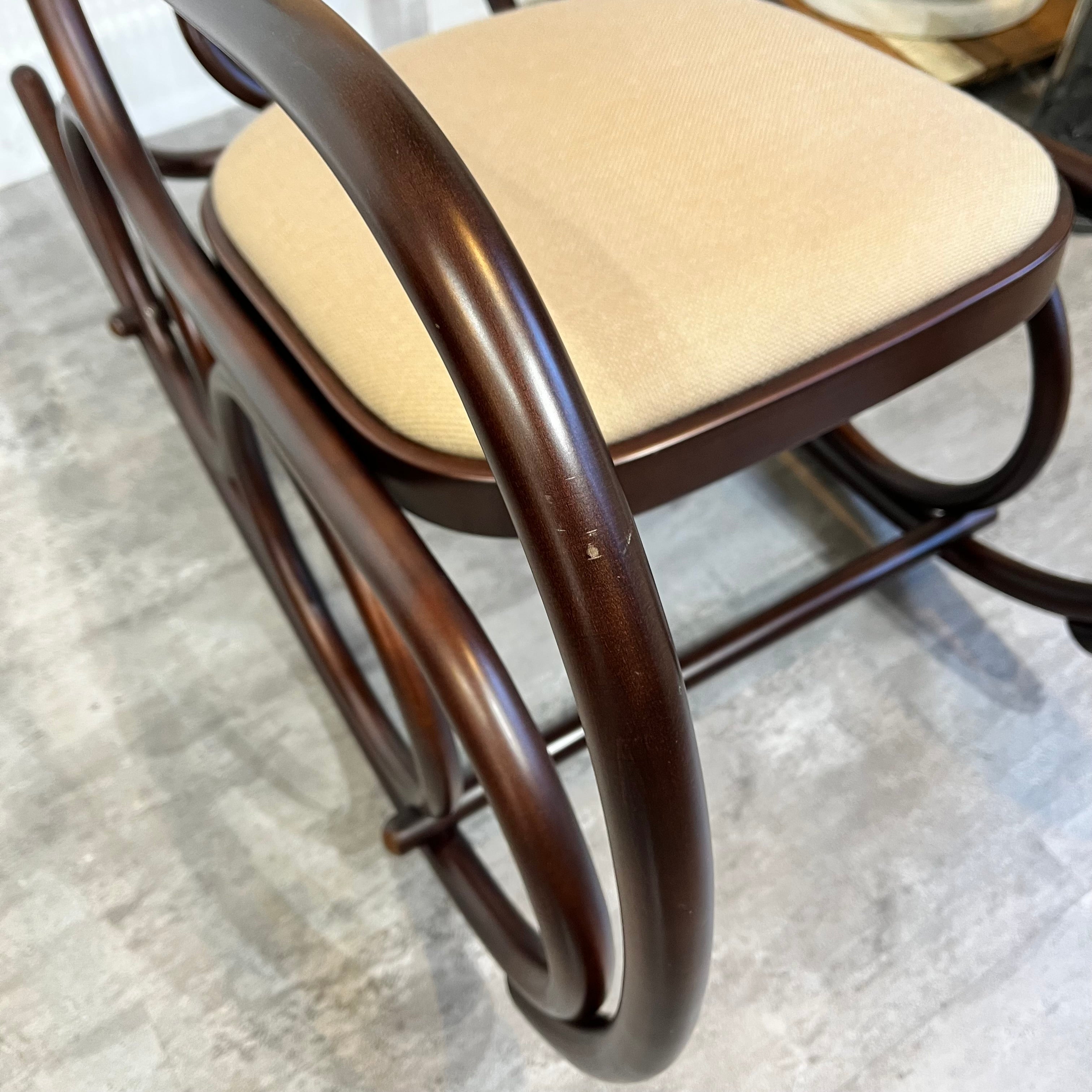 秋田木工 ベントウッド ロッキングチェア 曲木 籐編み 安寧椅子 中古