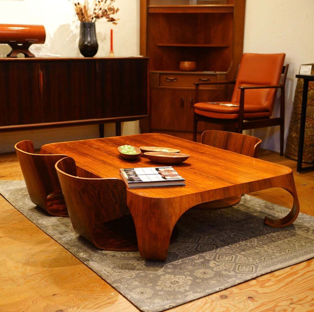 天童木工/Tendo カブト 座椅子 剣持勇ブラジリアンローズウッド