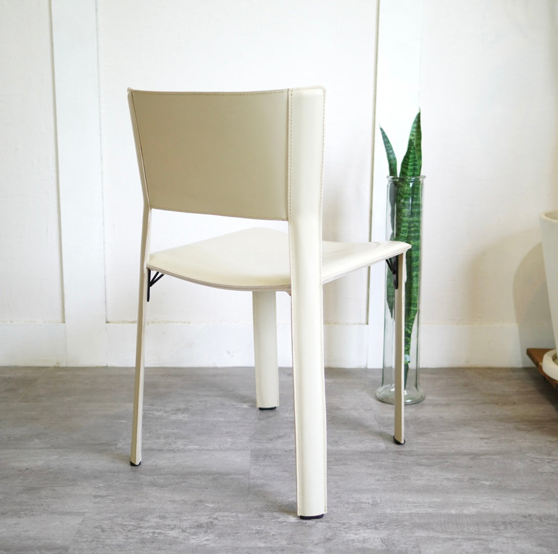ファセム / Fasem S92 レザーダイニングチェア ホワイト ジャンカルロ