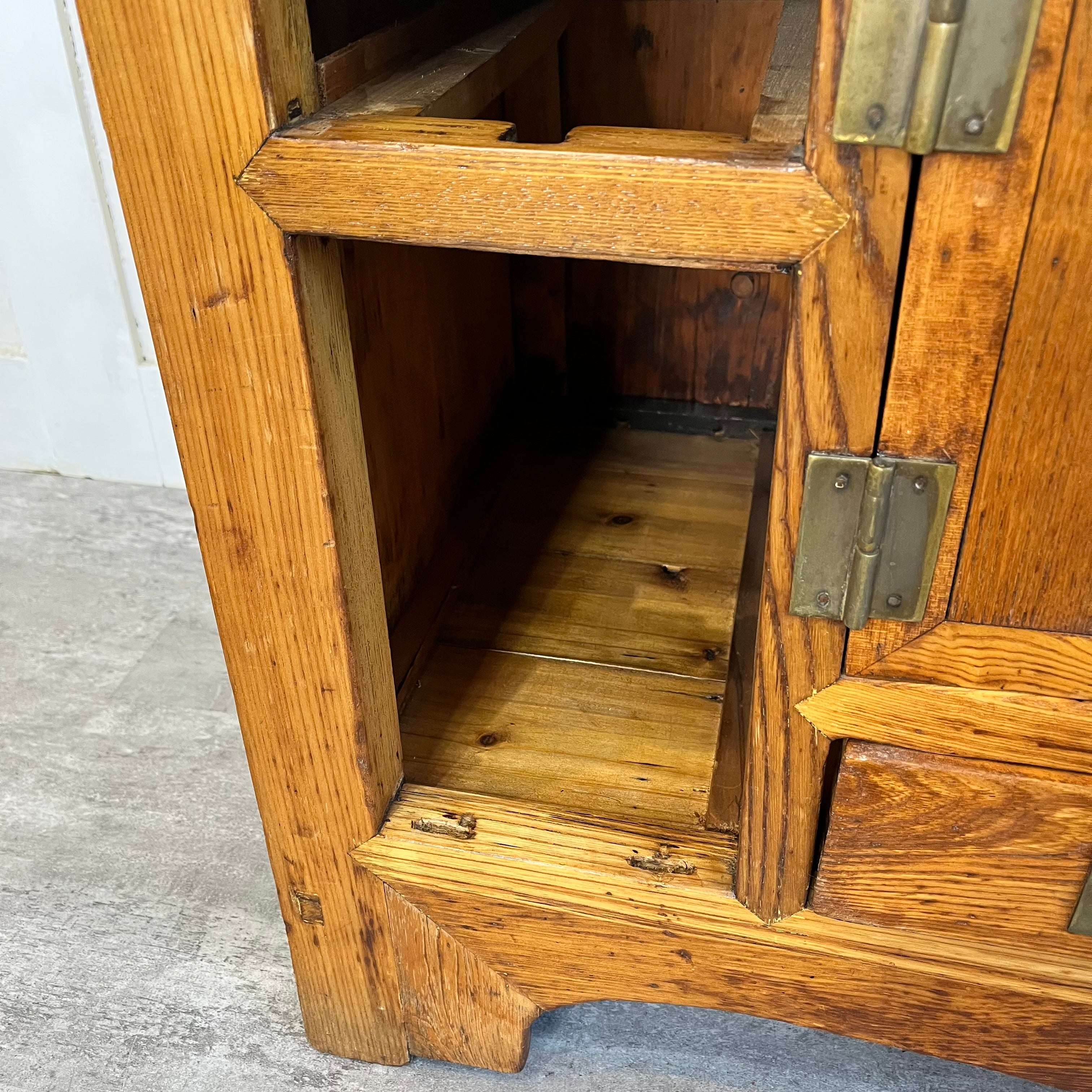 李朝風飾り棚 アンティークサイドボード ローボード キャビネット 中古