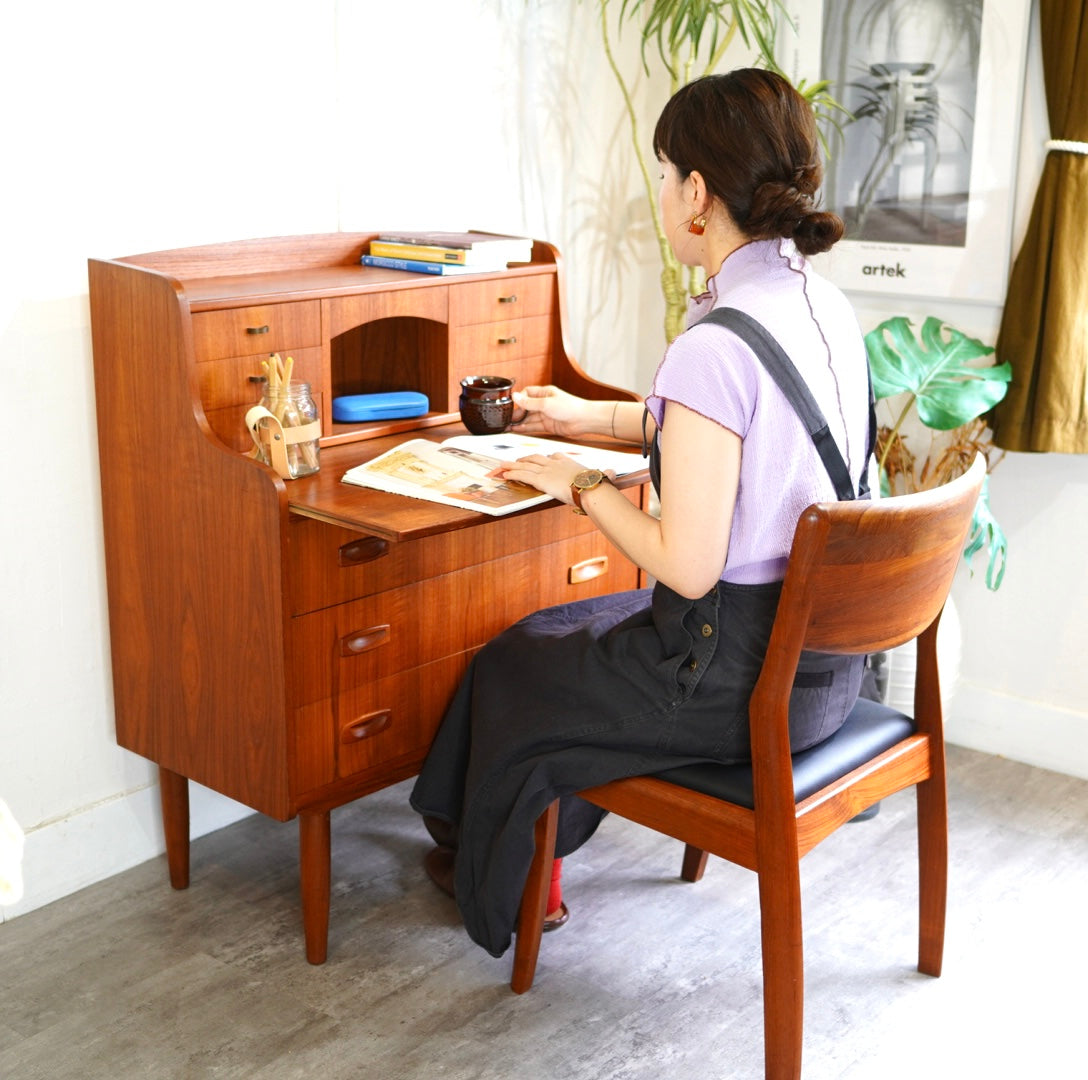 北欧ヴィンテージ ライティングビューロー チェスト 机 デスク 中古