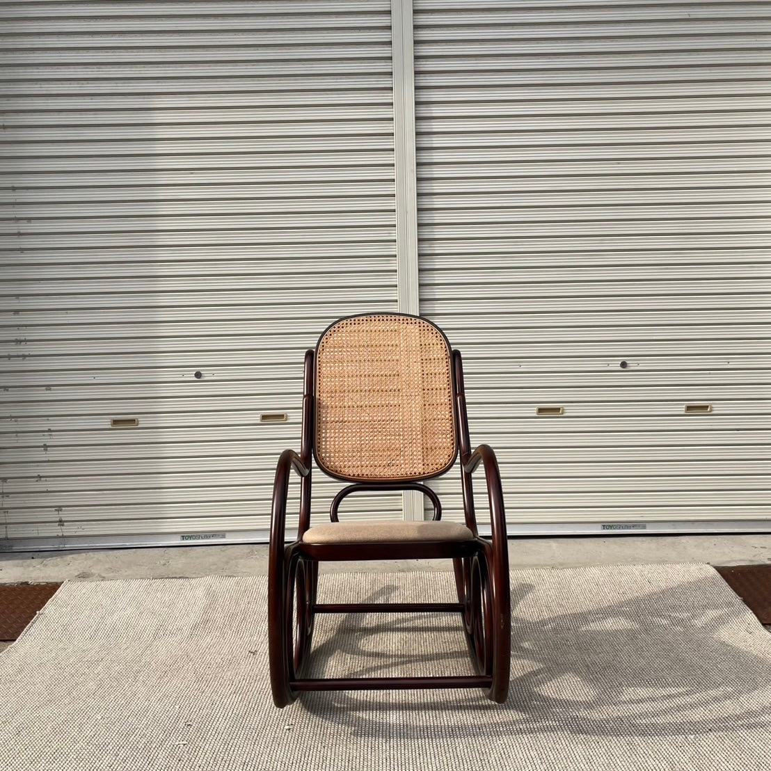 秋田木工 ベントウッド ロッキングチェア 曲木 籐編み 安寧椅子 中古