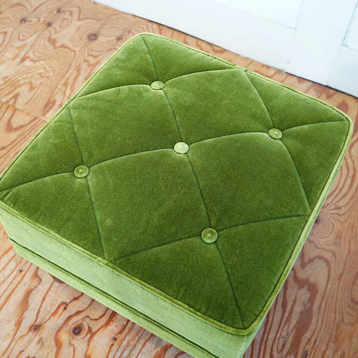 カリモク60 / karimoku60 オットマン モケットグリーン 中古 レトロ