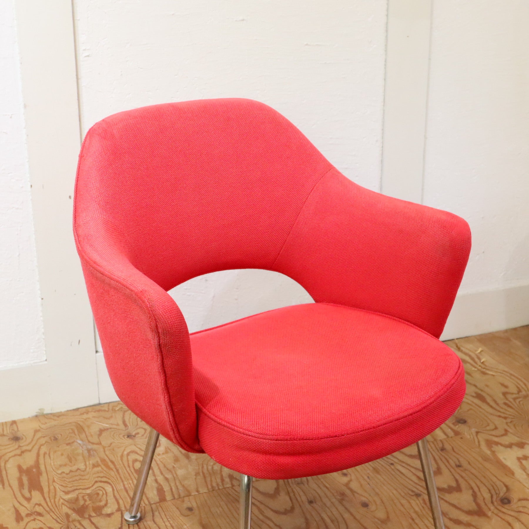 Knoll チューリップアームチェア 回転式 レッド 赤 ビンテージ レトロ