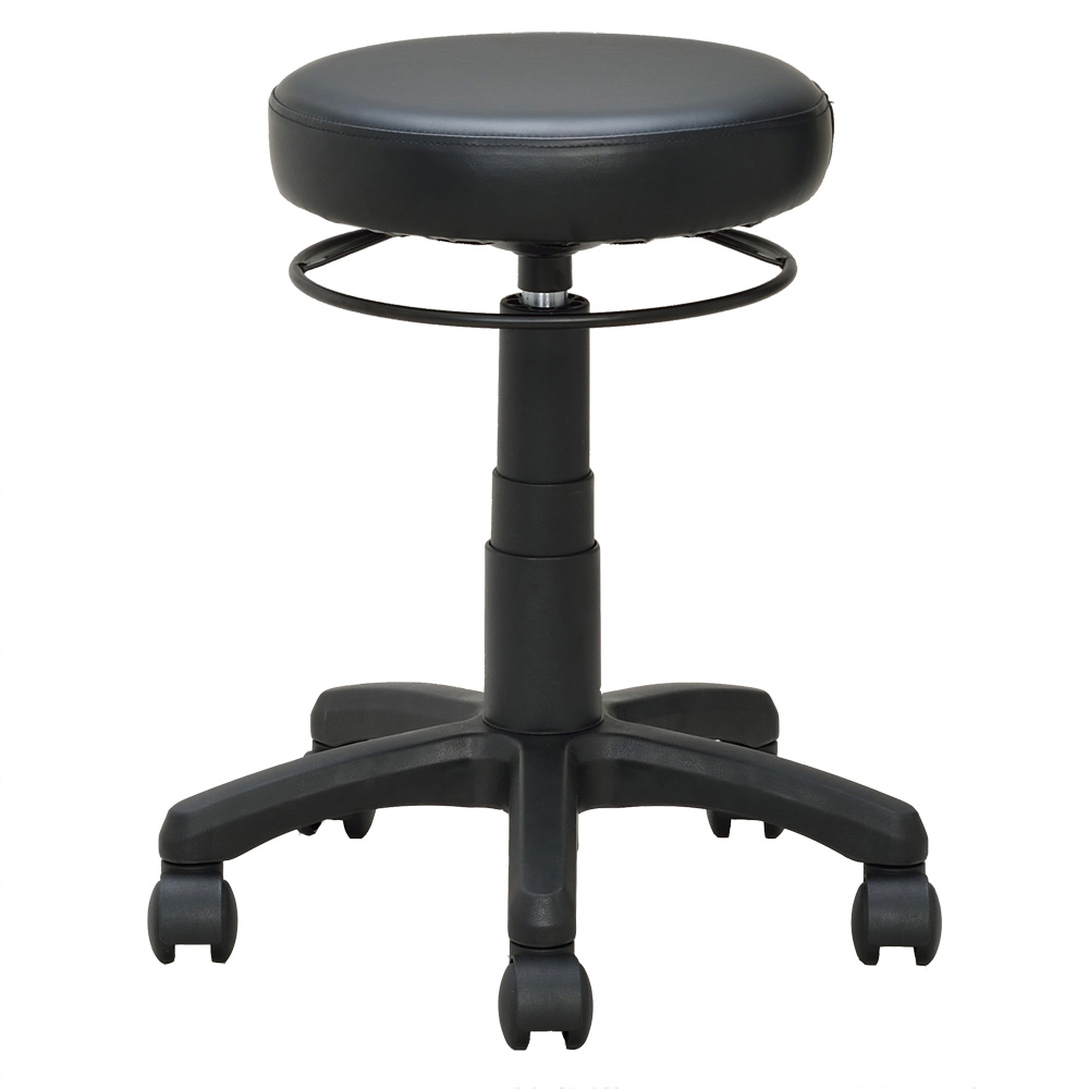 ラウンドキャスタースツール ブラック RFRCS-FPBK | オフィス