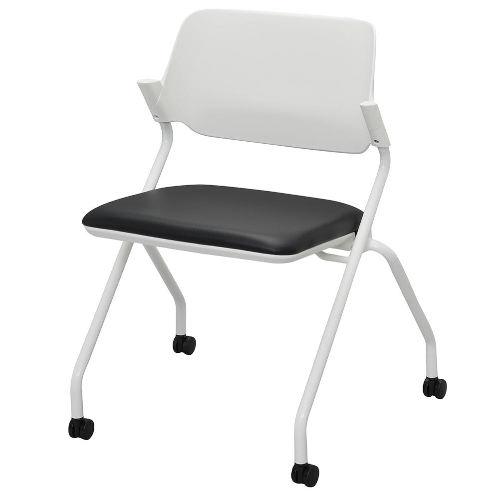 SYネスティングチェア 肘無し PVC ブラック RFC-SYPBK | オフィス