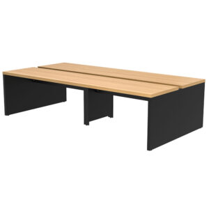 ソリード フリーアドレス用デスクⅡ W2800×D1400 オーク×ホワイト脚