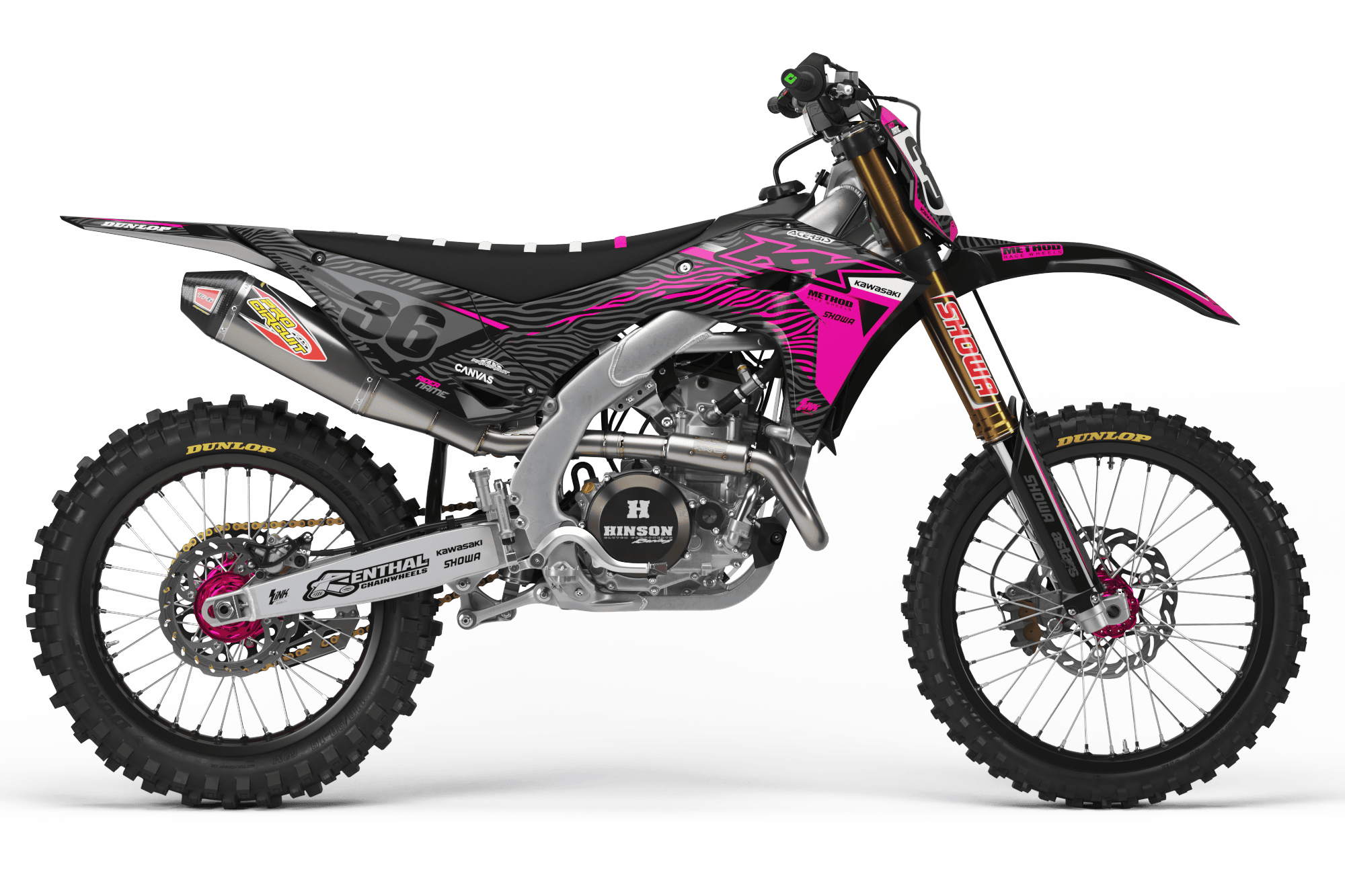 Kawasaki FAZE PINK ZEBRA Graphics Kit | Rival Ink Design Co