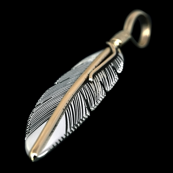 再入荷】ナバホ族 Harvey Mace 12KGF イーグルフェザー ペンダント M