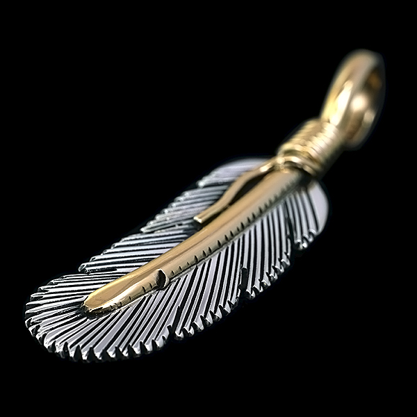 再入荷】ナバホ族 Harvey Mace 12KGF イーグルフェザー ペンダント XS