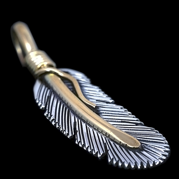 再入荷】ナバホ族 Harvey Mace 12KGF イーグルフェザー ペンダント XS