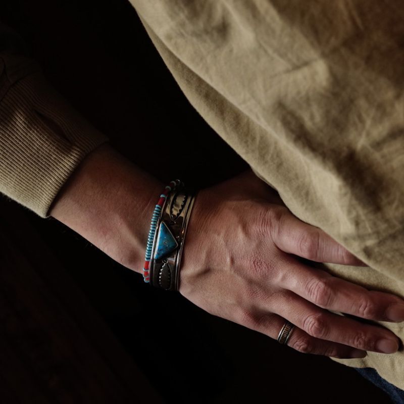 ナバホ族 Roy Tracy キングマントライアングル インゴットシルバー