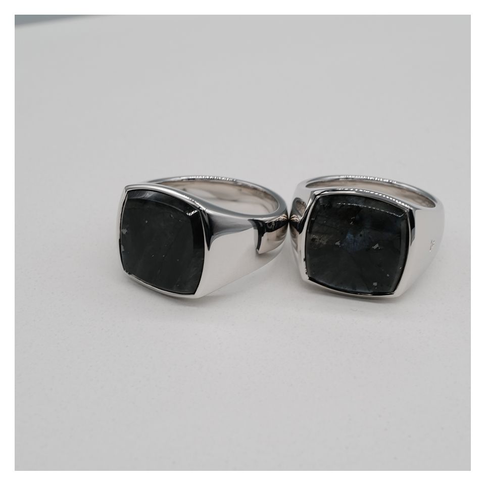 TOMWOOD - Cushion Black Larvikite (M) / リング (ブラックラルビ