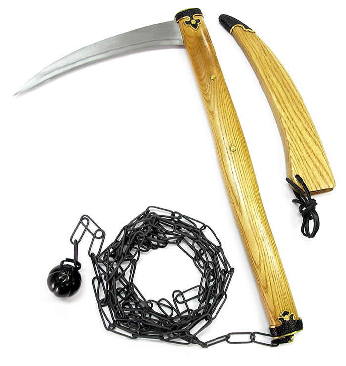 全鋼製 鎖鎌(クサリがま) 手打製【忍者グッズ販売店 リバートップ】